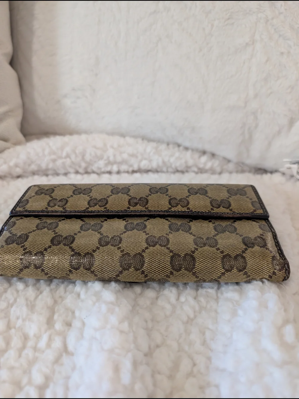 Gucci Brown GG Canvas Continental Wallet with Horsebit Detail